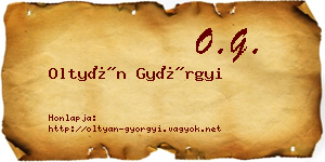 Oltyán Györgyi névjegykártya